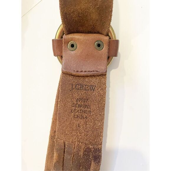VTG J Crew Braided Leather Belt Brown Size L Boho Cowgirl Festival - Picture 8 of 9